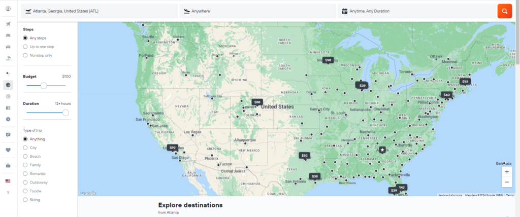 Kayak travel plans for under $100.0