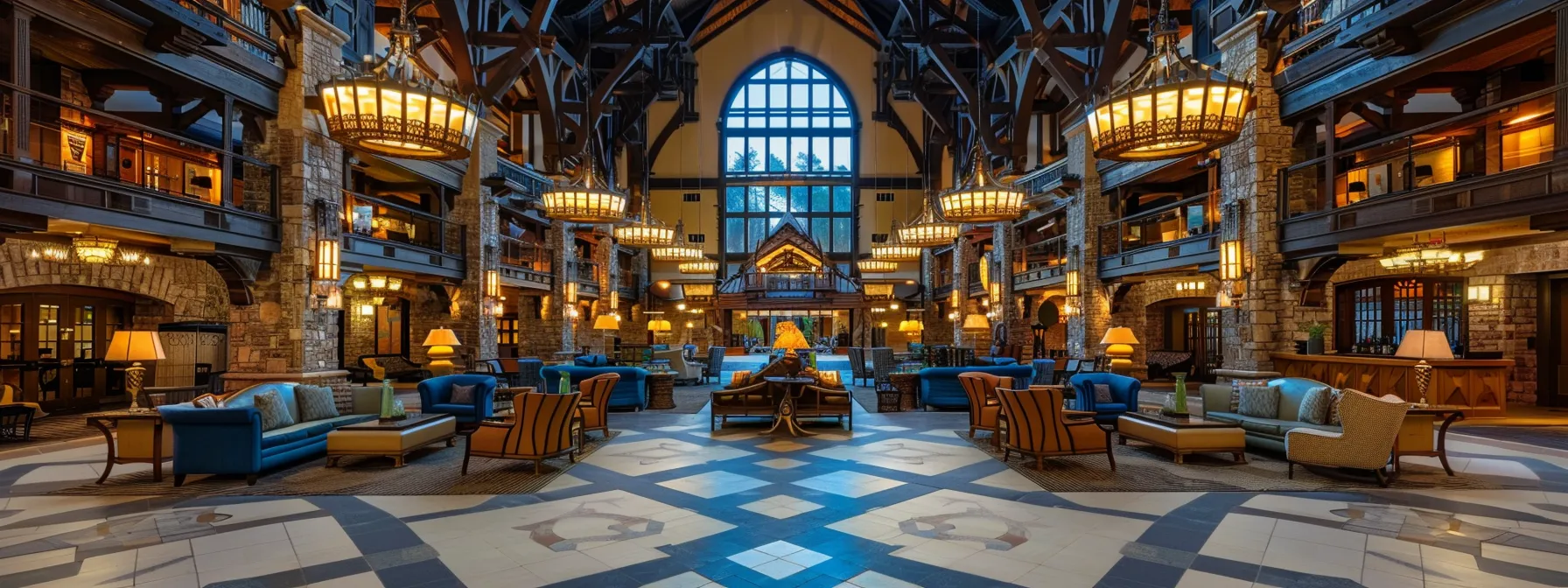 a luxurious hotel lobby exuding sophistication, adorned with elegant decor and inviting seating arrangements, highlights the exclusive ambiance of the hilton honors rewards program experience.