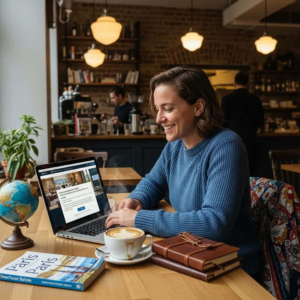 Person redeeming hotel rewards points on a laptop in a cozy cafe, illustrating effective points redemption strategies